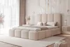 FURMEB24 Polsterbett MARO + Matratze - 120 x 200 cm - CREME Produktbild-Vorschau 1