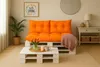 Cuscini per pallet arancione| Cuscino per seduta 120x50 + Anteprima dell’immagine prodotto 8