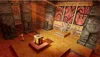 A character stands in a dimly lit ancient chamber, illuminated by a beam of light. The chamber features large stone pillars with carvings, a central pedestal with a glowing artifact, and a large mural on the back wall. Náhľad obrázku produktu