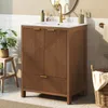 Mobiletto da bagno con lavabo in Vetroceramica, ripiani Anteprima dell’immagine prodotto 3