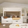 Letto a castello STILVORA 140×200 cm con armadio a scala, Anteprima dell’immagine prodotto 12