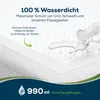 Marketing image showing a product's waterproof and absorbency features. Produktbild-Vorschau