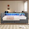 Flieks Canapé-lit Lit rembourré 90x190cm avec Led et Voir les images du produit 3
