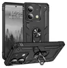 A black protective phone case with a ring holder, shown from multiple angles. Produktbild-Vorschau