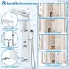 An instructional diagram showing how to install a shower panel system. Náhled obrázku produktu