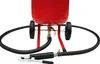 A red sandblaster with black hoses and wheels on a white background. Produktbild-Vorschau