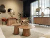 Salvatoren salontafel van mangohout, diameter 50 cm - Bruin Productafbeelding-voorbeeld 2