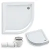 Douchebak kwartcirkel 80x80x16, sanitairacryl, glad Productafbeelding-voorbeeld 1