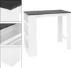 A white and black bar table with a three-tiered shelf on one side, shown against a white background. Produktbild-Vorschau