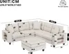 Merax U-förmiges Ecksofa 6-Sitzer, XXL Modulares Soffa, Produktbild-Vorschau 5