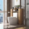 GOPLUS Toilettenregal Toiletteschrank mit doppelter Tür, 2 Produktbild-Vorschau 2