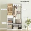 HOMCOM Garderobe Set Flurgarderobe mit Sitzbank, Produktbild-Vorschau 4