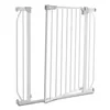 A white metal baby gate is shown against a white background. Voir les images du produit