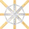 A close-up view of a metal connector joining wooden beams, forming a star-like structure. Anteprima dell’immagine prodotto
