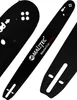 A black chainsaw guide bar and a part of another guide bar are shown against a white background. Produktbild-Vorschau