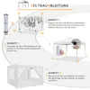 Diagrams showing how to assemble a pop-up tent. Voir les images du produit
