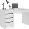 A white desk with a laptop, a desk lamp, and a pen holder. Produktbild-Vorschau