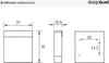 Technical drawings and dimensions of a mailbox. Anteprima dell’immagine prodotto
