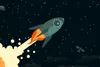 Muralo XXL Selbstklebende FOTOTAPETE Maerchenhafte RAKETE Produktbild-Vorschau 2