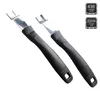 Two black and silver grill handles are shown against a white background. Voir les images du produit