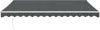 A dark gray awning with a white trim and a scalloped edge is shown against a white background. A thin white cord hangs from the left side of the awning. Náhled obrázku produktu