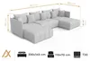 AX LIVING Canapé panoramique convertible Veliro canapé en u Voir les images du produit 7