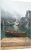 Bilder auf glas - Einteilig - Berge See Boot - 70x100cm - Produktbild-Vorschau 1