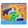 Packaging for two Nerf Super Soaker water guns, shown on a background depicting water. Produktbild-Vorschau