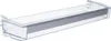 A clear plastic refrigerator door shelf with a gray accent strip. Náhled obrázku produktu