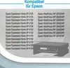 A list of compatible Epson printer models with an image of a printer. Produktbild-Vorschau