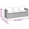 vidaXL 3-Sitzer-Gartensofa mit Kissen Schwarz Poly Rattan Produktbild-Vorschau 2