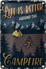 Blechschild Retro 18x12cm life better camp fire Camping Produktbild-Vorschau 1