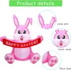 5FT  aufblasbarer Osterhase mit Banner, aufblasbare Produktbild-Vorschau 2