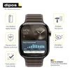 A smartwatch with a screen displaying weather information, surrounded by icons and text highlighting product features. Anteprima dell’immagine prodotto
