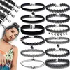EDIBAZZAR | 12er Set CHOKER Halskette Band Spitze Boho Produktbild-Vorschau 1