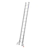 A silver multi-purpose ladder with orange feet and a blue logo on a white background. Podgląd zdjęcia produktu