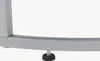 A close-up of the adjustable foot of a silver metal table leg. Voir les images du produit