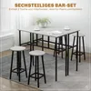 HOMCOM 6-teilig Essgruppe 2 Bartisch mit 4 Stühlen im Produktbild-Vorschau 4