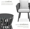 Ensemble Lugano au design tressé, structure en aluminium, Voir les images du produit 3