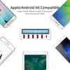 A marketing image showing a multi-port USB charging station surrounded by various smartphones and a tablet, with text highlighting compatibility. Produktbild-Vorschau