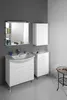 A clean, modern bathroom vanity set with a sink, mirror, and cabinets. Náhled obrázku produktu