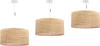 Three rattan pendant lamps of varying sizes are displayed against a white background. Produktbild-Vorschau