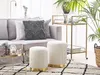 A living room setting with a sofa, coffee table, and two poufs. Náhled obrázku produktu