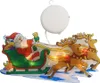 A Christmas-themed window decoration featuring Santa Claus in a sleigh pulled by reindeer, with lights. Náhled obrázku produktu