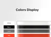 A display of different color options for a product, with labels for each color. Náhled obrázku produktu