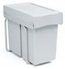 A gray pull-out trash can sorter with two compartments. Produktbild-Vorschau