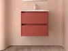 Noja Unterschrank 600 2 Schubladen + Waschbecken Red Satin Produktbild-Vorschau 1