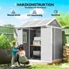 Grauer Kunststoff-Gartenschuppen mit Fenster und Produktbild-Vorschau 5