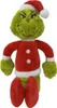 A plush toy of the Grinch wearing a Santa hat and a red and white Christmas outfit, sitting down. Náhľad obrázku produktu