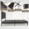A bed frame with multiple inset images highlighting its features. Náhled obrázku produktu
